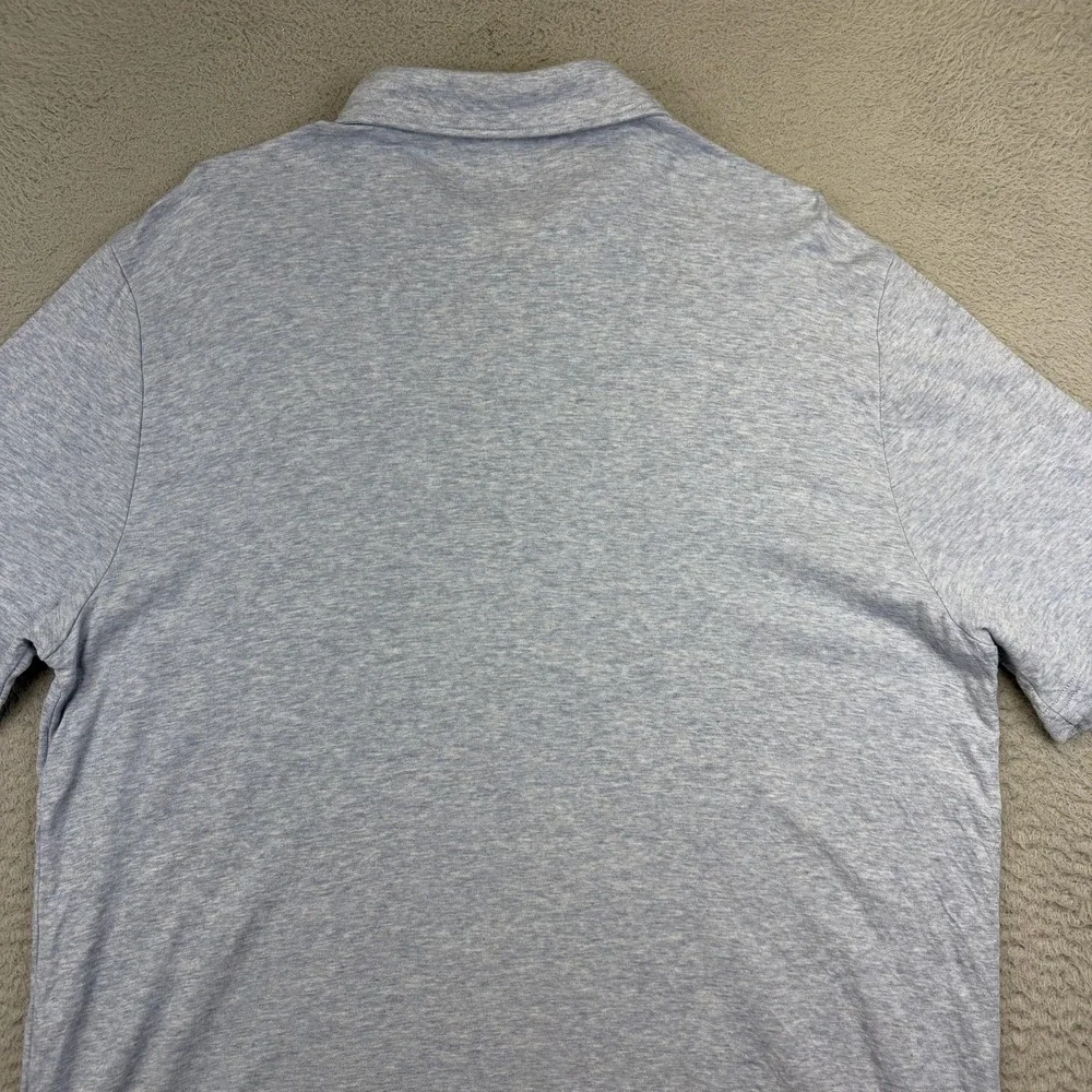 Faherty Cloud Cotton‎ Polo Shirt Mens XL Blue Heather Jersey Soft Tagless Casual